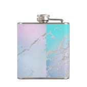 Marmer Pastel Blue Silver Glitter Elegant Girly Heupfles (Achterkant)