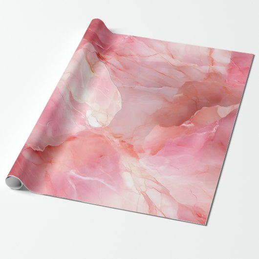Marmer Pastel Roze Cadeaupapier (Uitgerold)