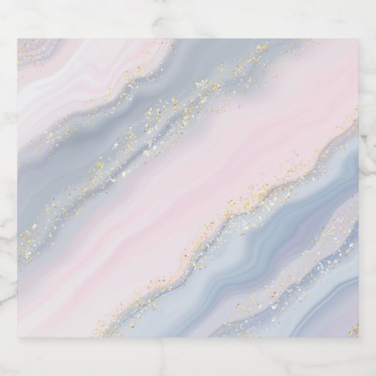 Marmer Pastel Stone Texture Glitter Waterverf Bier Etiket (Enkel label)
