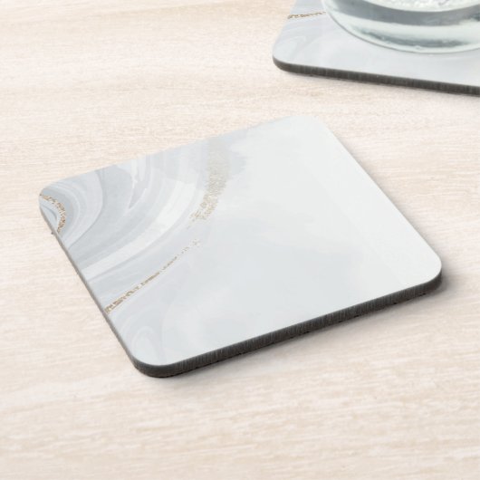 Marmer Pastel Stone Texture Glitter Waterverf Bier Onderzetter (Linkerzijde)