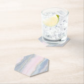 Marmer Pastel Stone Texture Glitter Waterverf Kartonnen Onderzetters (Insitu)