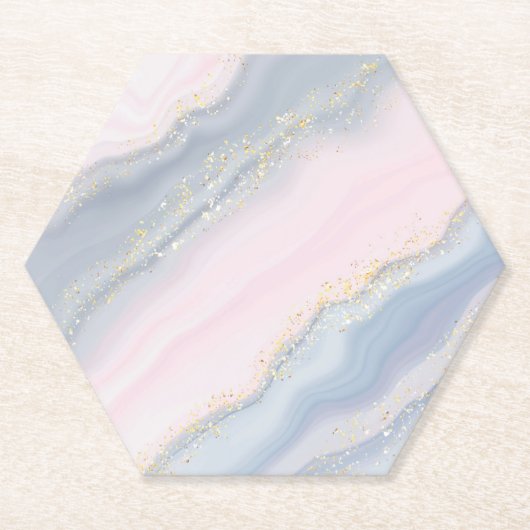 Marmer Pastel Stone Texture Glitter Waterverf Kartonnen Onderzetters (Voorkant)