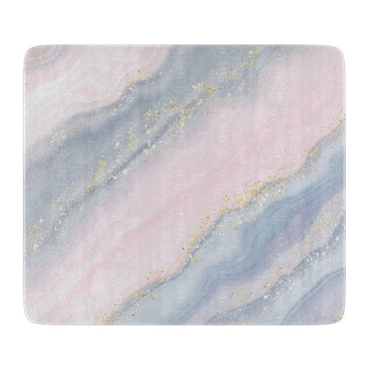 Marmer Pastel Stone Texture Glitter Waterverf Snijplank (Voorkant)