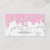 marmer patisserie banketbakker bakkerij roze crème visitekaartje (Voorkant)