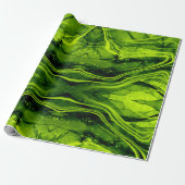 MARMER PATROON WIKKELPAPIER - LIME GROEN CADEAUPAPIER (Uitgerold)