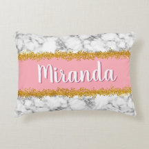 Marmer Pattern op Roze met Gold Glitter