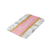 Marmer Pattern op Roze met Gold Glitter Badmat (Gekanteld)