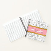 Marmer Pattern op Roze met Gold Glitter Notitieboek (Binnen)