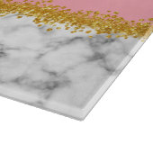 Marmer Pattern op Roze met Gold Glitter Snijplank (Hoek)