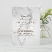 Marmer Pensioen Party Uitnodiging in Taupe (Staand voorkant)