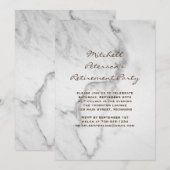 Marmer Pensioen Party Uitnodiging in Taupe (Voorkant / Achterkant)