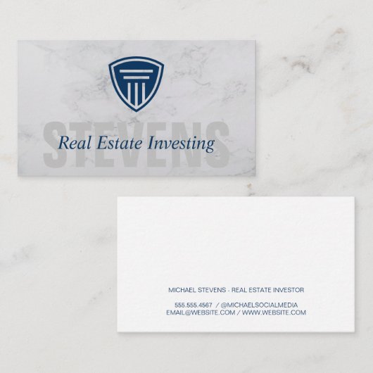 Marmer | Pictogram voor pilaren | Investeringen Visitekaartje (Voorkant / Achterkant)