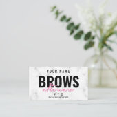 Marmer Pink Brows Aftercare Card Visitekaartje (Staand voorkant)