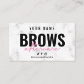 Marmer Pink Brows Aftercare Card Visitekaartje (Voorkant)