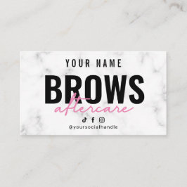 Marmer Pink Brows Aftercare Card Visitekaartje