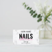 Marmer Pink Nails Aftercare Card Visitekaartje (Staand voorkant)