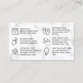 Marmer Pink Spray Tan Aftercare Card Visitekaartje (Achterkant)