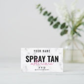 Marmer Pink Spray Tan Aftercare Card Visitekaartje (Staand voorkant)