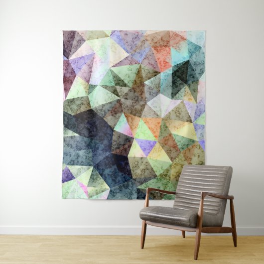 Marmer polygonal patroon wandkleed (In situ)