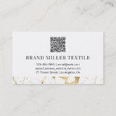 Marmer QR Code Faux Gold Foil Visitekaartje (Achterkant)