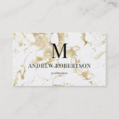 Marmer QR Code Faux Gold Foil Visitekaartje (Voorkant)