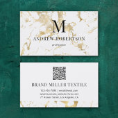 Marmer QR Code Faux Gold Foil Visitekaartje