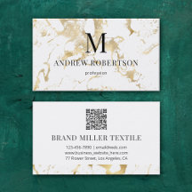 Marmer QR Code Faux Gold Foil