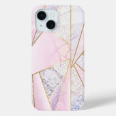 Marmer Quartz Roos gouden glitter als Case-Mate iPhone Case (Achterkant)
