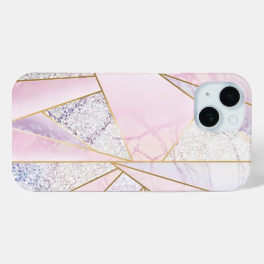 Marmer Quartz Roos gouden glitter als Case-Mate iPhone Case (Achterkant (horizontaal))