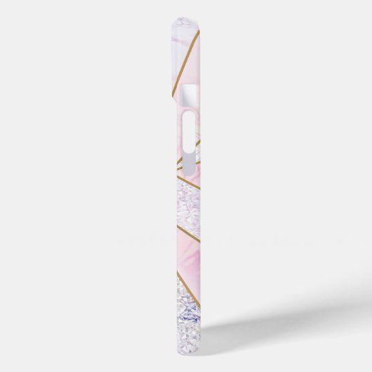 Marmer Quartz Roos gouden glitter als Case-Mate iPhone Case (Achterkant / Links)