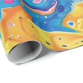 Marmer, regenboogkleuren, geometrisch ontwerp, kle cadeaupapier (Rol Hoek)