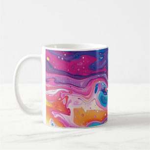 Marmer, regenboogkleuren, geometrisch ontwerp, kle koffiemok