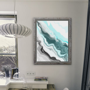 Marmer River Fluid Art Foto Afdruk