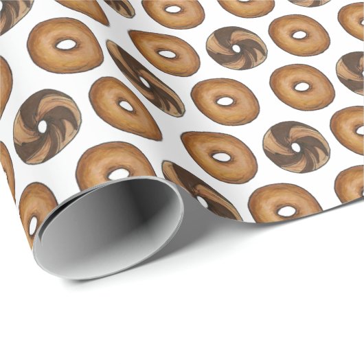 Marmer Rogge Plain Bagels Ontbijt Brunch NYC Deli Cadeaupapier (Rol Hoek)