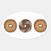 Marmer Rogge Plain Bagels Ontbijt Brunch NYC Deli Ovale Sticker (Voorkant)