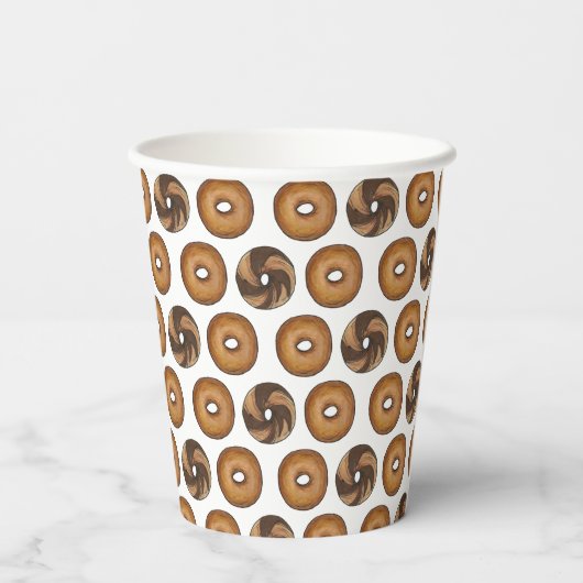 Marmer Rogge Plain Bagels Ontbijt Brunch NYC Deli Papieren Bekers (Achterkant)