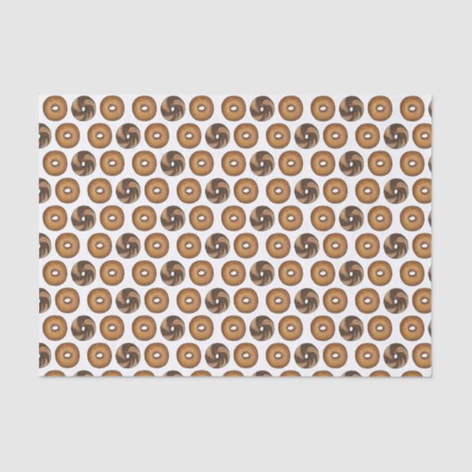 Marmer Rogge Plain Bagels Ontbijt Brunch NYC Deli Tissuepapier (Voorkant)