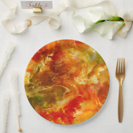 Marmer rood, goud, oranje, inkt printplaat papieren bordje