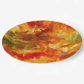 Marmer rood, goud, oranje, inkt printplaat papieren bordje (Gekanteld)