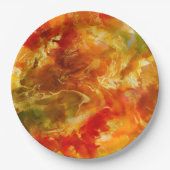 Marmer rood, goud, oranje, inkt printplaat papieren bordje (Voorkant)