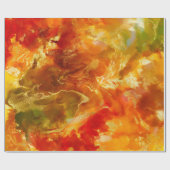 Marmer rood sinaasappel, goud, print inpakpapier (Vlak)