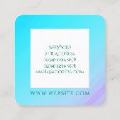 Marmer roomgroen vierkante visitekaartje (Achterkant)