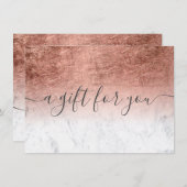 marmer roos gold folie ombre gift certificate (Voorkant / Achterkant)