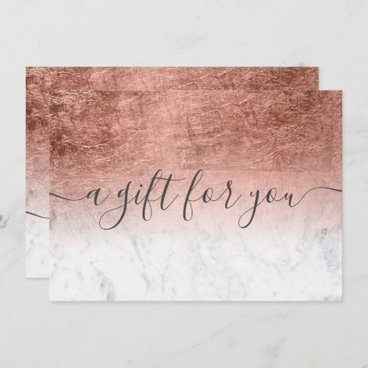 marmer roos gold folie ombre gift certificate (Voorkant / Achterkant)