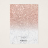 Marmer roos gold glitter chic ketting display visitekaartje (Achterkant)