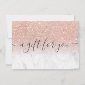 marmer roos gold glitter ombre gift certificate (Voorkant)