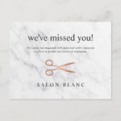 Marmer & Roos Gold | Hair Salon Business Heropenin Briefkaart (Voorkant)