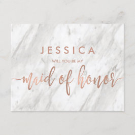 Marmer & Roos Gold, je wordt mijn bruidsmeisje Kaart