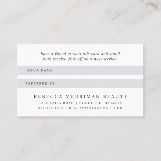 Marmer & Roos Gold Lashes & Brows Beauty Aanbevelingskaartje (Achterkant)