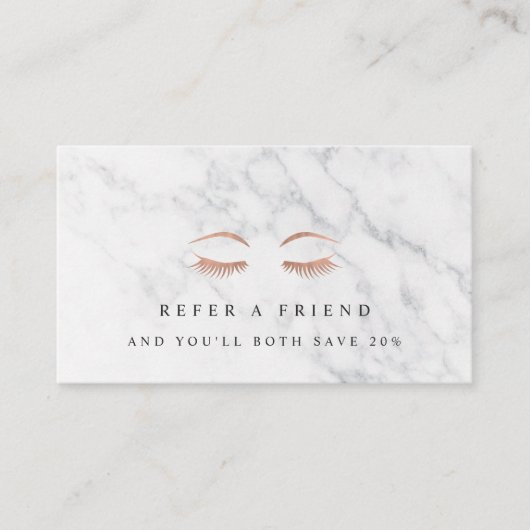 Marmer & Roos Gold Lashes & Brows Beauty Aanbevelingskaartje (Voorkant)